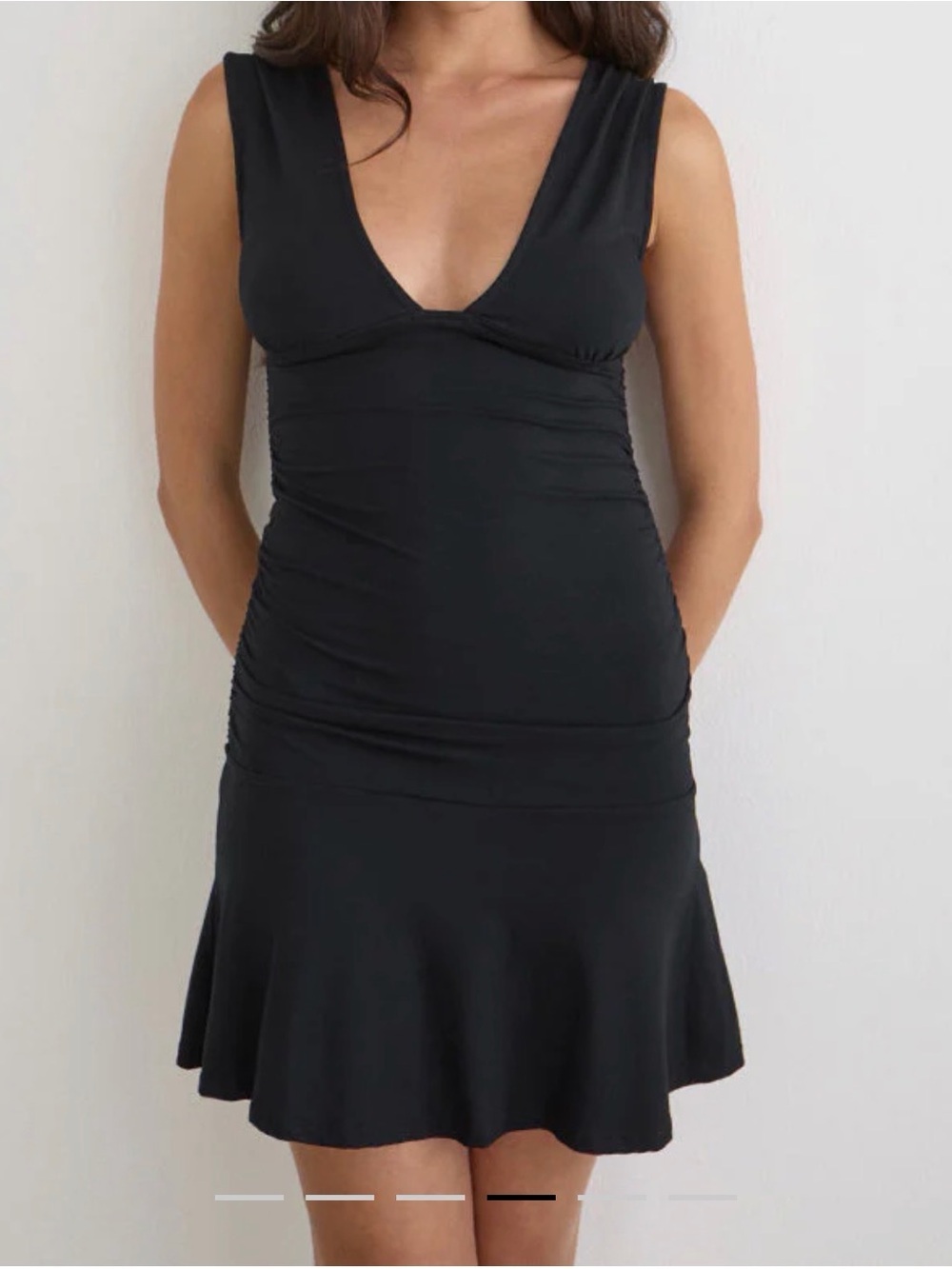 Motel Rocks Luscian Plunge Mini Dress In Black